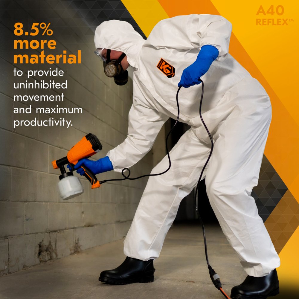 KLEENGUARD A40 Reflex Liquid & Particle Protection Coveralls CODE 47996